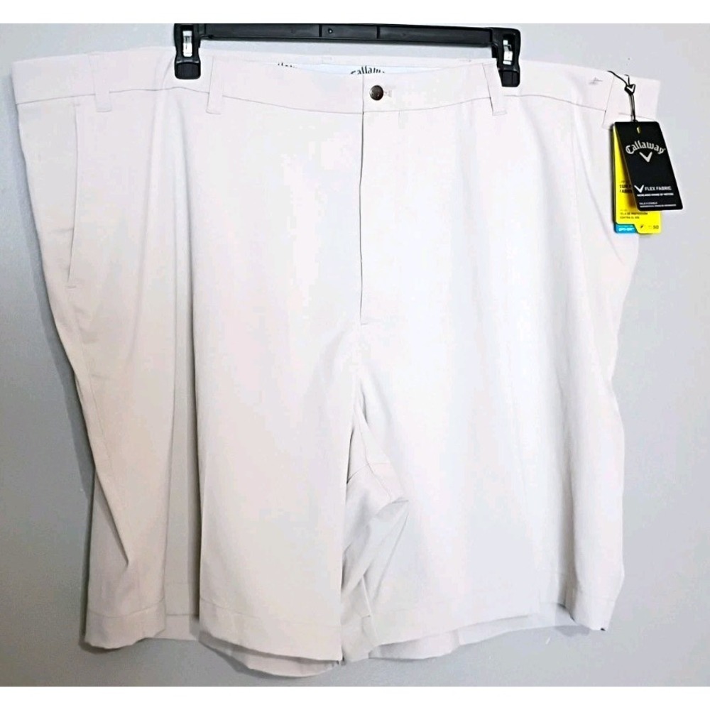 Callaway Opti-Dri Beige Golf Shorts 52B Big & Tall Stretch UV Protection